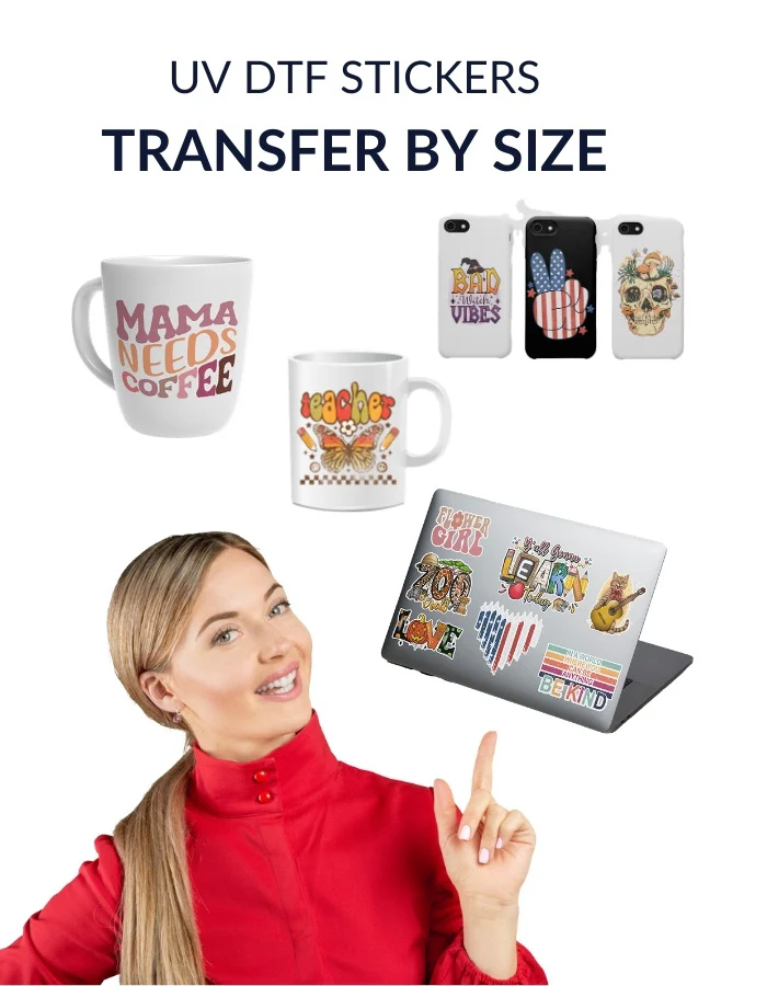 UV DTF Stickers by Size